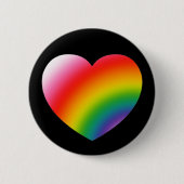 Badge Rond 5 Cm Coeur dégradé arc-en-ciel (Devant)
