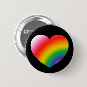 Badge Rond 5 Cm Coeur dégradé arc-en-ciel
