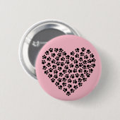 Badge Rond 5 Cm Coeur d'empreinte (Devant & derrière)