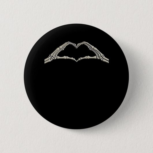 Badge Rond 5 Cm Coeur des mains osseuses actif (Devant)