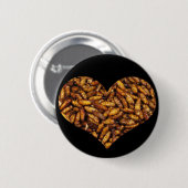 Badge Rond 5 Cm Coeur des vers de soie frits (Devant & derrière)