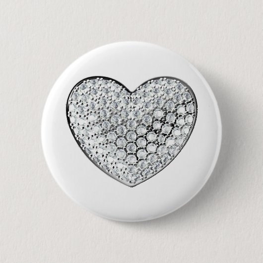 Badge Rond 5 Cm Coeur diamant (Devant)