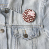 Badge Rond 5 Cm Coeur d'impression de girafe (En situation)