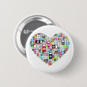Badge Rond 5 Cm coeur d'iPod (Devant & derrière)