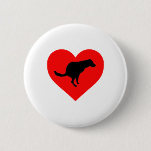 Badge Rond 5 Cm Coeur du chien