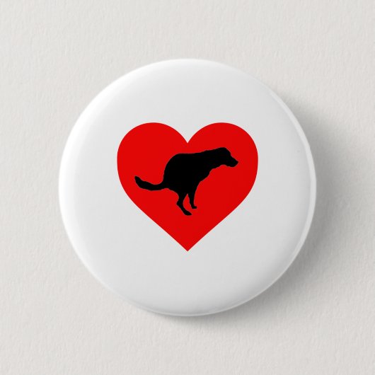 Badge Rond 5 Cm Coeur du chien (Devant)
