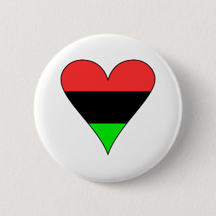 Badge Rond 5 Cm Coeur du drapeau afro-américain