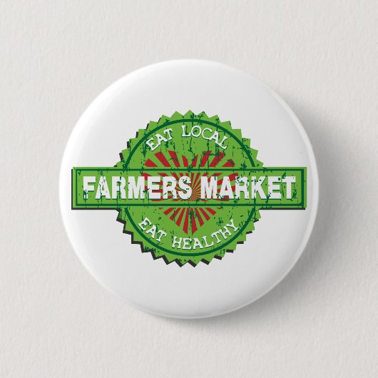 Badge Rond 5 Cm Coeur du marché d'agriculteurs (Devant)