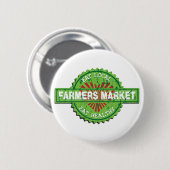Badge Rond 5 Cm Coeur du marché d'agriculteurs (Devant & derrière)