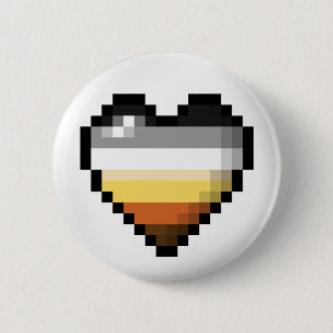 Badge Rond 5 Cm Coeur du pixel de l'ours