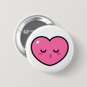 Badge Rond 5 Cm Coeur Emoji attendant un baiser (Devant & derrière)