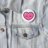 Badge Rond 5 Cm Coeur Emoji attendant un baiser (En situation)