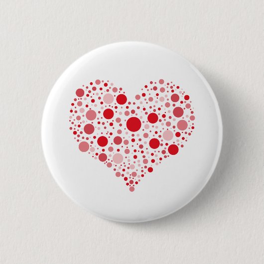 Badge Rond 5 Cm Cœur en points (Devant)