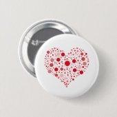 Badge Rond 5 Cm Cœur en points (Devant & derrière)