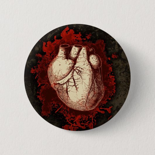 Badge Rond 5 Cm Coeur et éclaboussure (Devant)