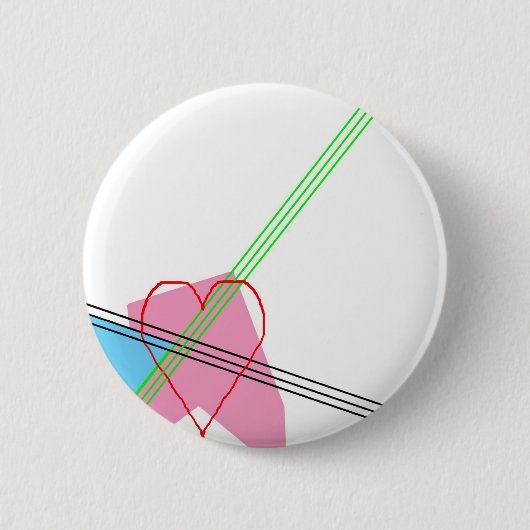 Badge Rond 5 Cm Coeur et rayures (Devant)