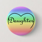 Badge Rond 5 Cm coeur fille arc-en-ciel (Devant)