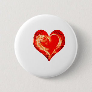 Badge Rond 5 Cm Coeur flamboyant
