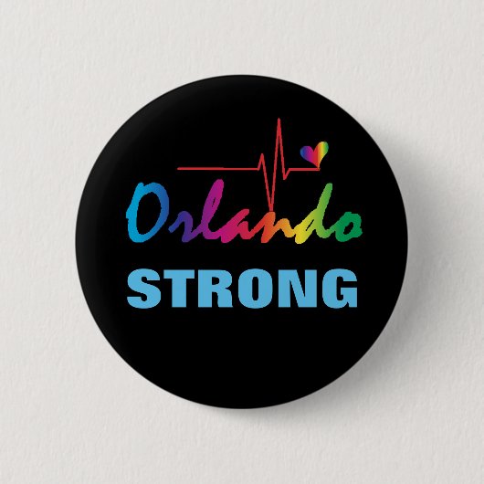 Badge Rond 5 Cm Coeur fort LGBT d'impulsion d'arc-en-ciel (Devant)