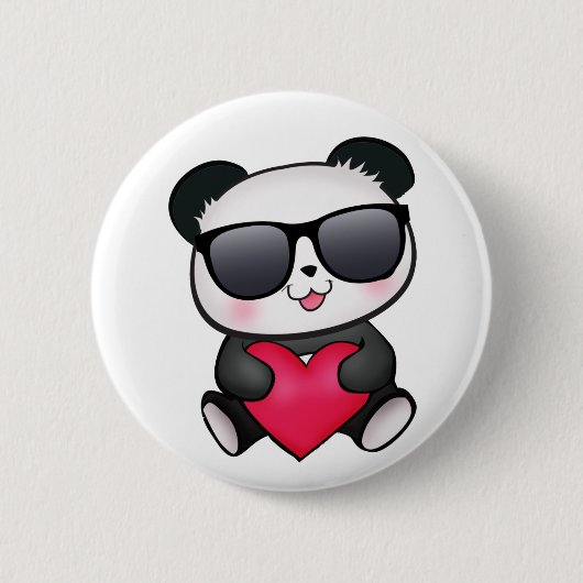 Badge Rond 5 Cm Coeur frais de Saint-Valentin de lunettes de (Devant)