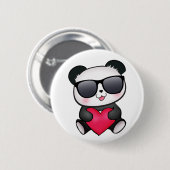 Badge Rond 5 Cm Coeur frais de Saint-Valentin de lunettes de (Devant & derrière)