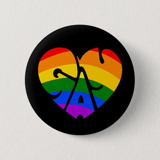 Badge Rond 5 Cm Coeur gay (Devant)