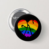 Badge Rond 5 Cm Coeur gay (Devant & derrière)
