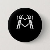 Badge Rond 5 Cm Coeur - Halloween Squelette main (Devant)