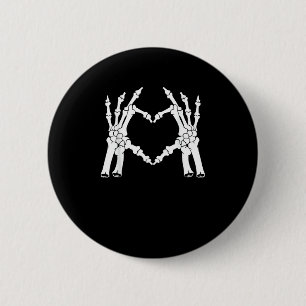 Badge Rond 5 Cm Coeur - Halloween Squelette main