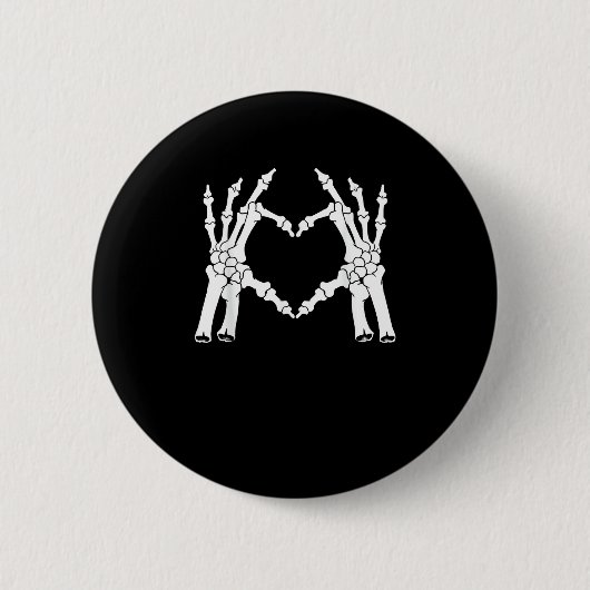 Badge Rond 5 Cm Coeur - Halloween Squelette main (Devant)