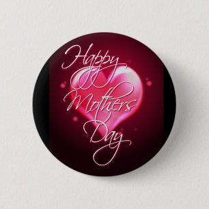 Badge Rond 5 Cm COEUR HEUREUX du JOUR de MÈRE par SHARON SHARPE