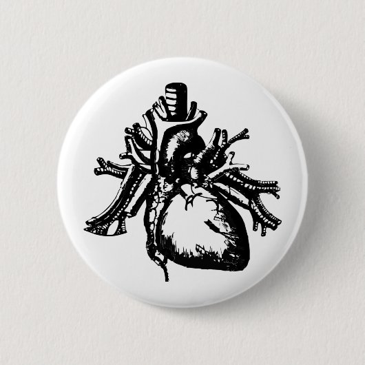 Badge Rond 5 Cm Coeur humain (Devant)