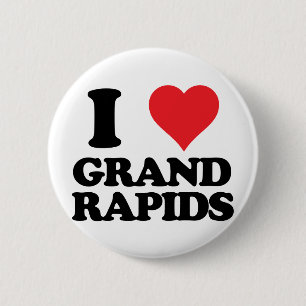 Badge Rond 5 Cm coeur i et amour Grand Rapids, Michigan
