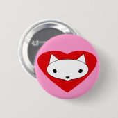 Badge Rond 5 Cm Coeur I mon pinback de bouton de rose de chat (Devant & derrière)