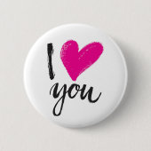 Badge Rond 5 Cm Coeur I vous (Devant)