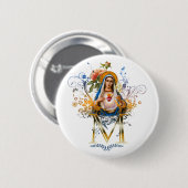 Badge Rond 5 Cm Coeur impeccable de Mary (Devant & derrière)