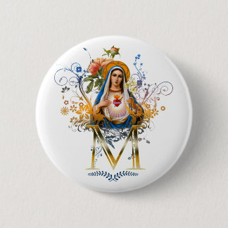 Badge Rond 5 Cm Coeur impeccable de Mary