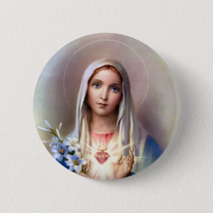 Badge Rond 5 Cm Coeur impeccable de Mary