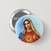 Badge Rond 5 Cm Coeur impeccable Mary (Devant & derrière)
