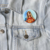 Badge Rond 5 Cm Coeur impeccable Mary (En situation)