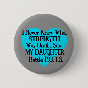 Badge Rond 5 Cm Coeur/Je Ne Savais Jamais...Fille...P.O.T.S.