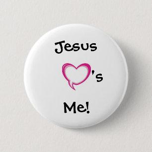 Badge Rond 5 Cm coeur, Jésus je ! , 's