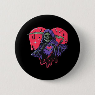 Badge Rond 5 Cm Coeur Mains Reaper Classique