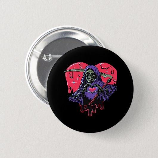 Badge Rond 5 Cm Coeur Mains Reaper Classique (Devant & derrière)
