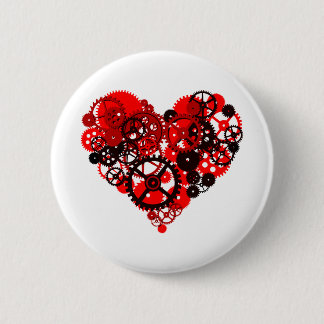 BADGE ROND 5 CM COEUR MÉCANIQUE DE STEAMPUNK