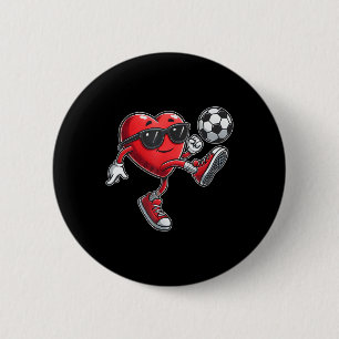 Badge Rond 5 Cm Coeur mignon Jouer Soccer Valentines Jour Soccer B