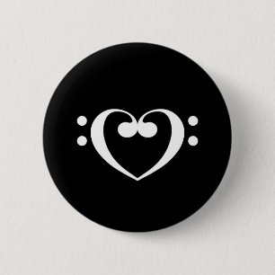 Badge Rond 5 Cm Coeur musical