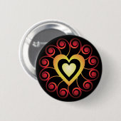Badge Rond 5 Cm Coeur mystique (Devant & derrière)