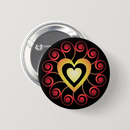 Badge Rond 5 Cm Coeur mystique (Devant & derrière)