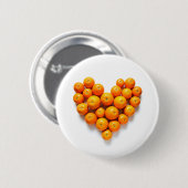 Badge Rond 5 Cm Coeur orange (Devant & derrière)